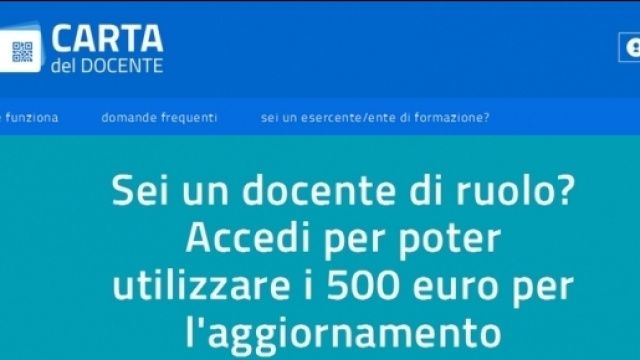 Card docenti 500 euro Miur, la piattaforma &egrave; attiva: primi passi e passaggi importanti
