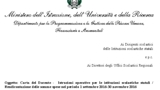 Carta docenti Miur 2016, ultime notizie 1/12: come si generano ed utilizzano i buoni
