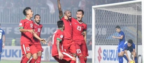 Team Garuda celebrate the first goal / fourfourtwo.com