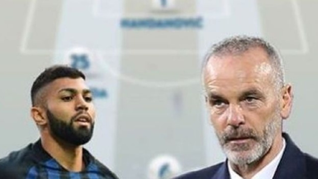 Gabigol e Pioli (squadra Inter)
