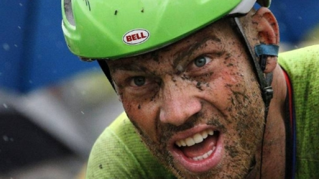 Lars Boom nella famosa tappa del pav&egrave; da lui vinta al Tour 2014