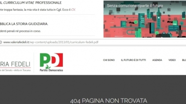 Valeria Fedeli e l'assenza del curriculum dal sito