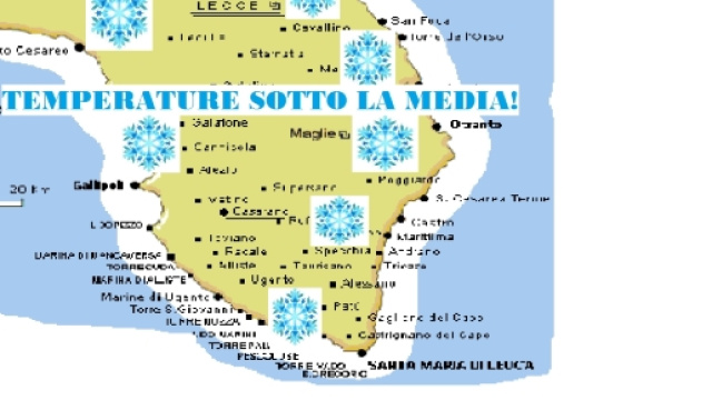 Si prevede molto freddo su tutto il Salento.