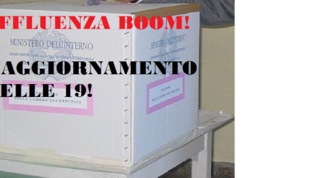 L'aggiornamento dell'affluenza alle ore 19.