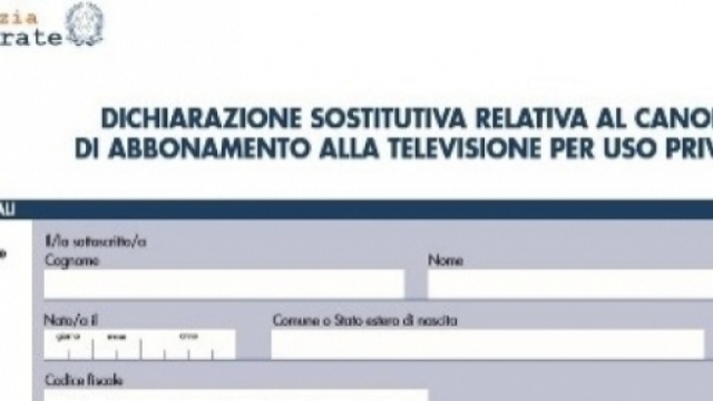 Il modulo di dichiarazione per non pagare il canone Rai 2017