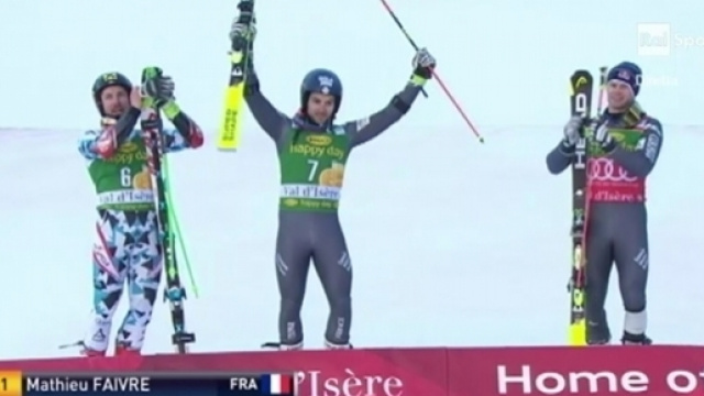 Mathieu Faivre davanti a Marcel Hirscher e Alexis Pinturault