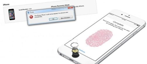 iPhone con TouchID y el error producido.