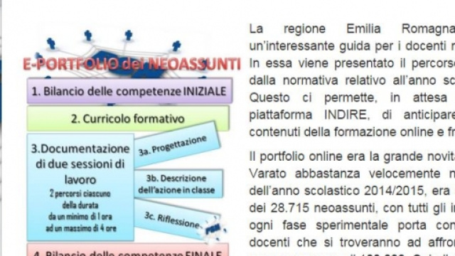 Elementi costitutivi del portfolio docenti