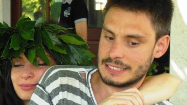 Giulio nel giorno della laurea della sorella