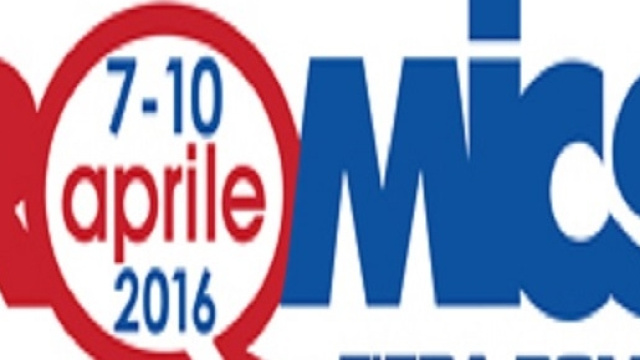 Un particolare del logo del Romics di aprile 2016