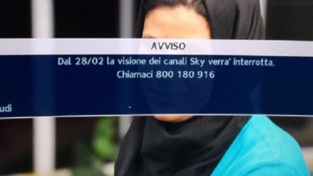 interruzione servizio sky, falso allarme