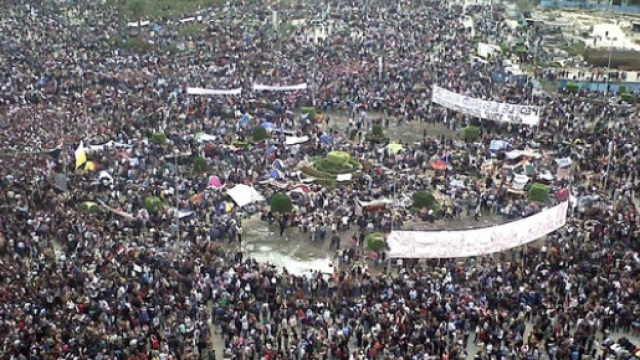 Piazza Tahrir nel febbraio 2011.
