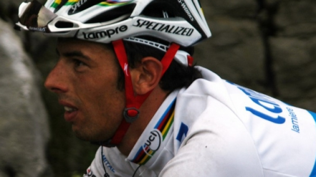 Alessandro Ballan in maglia iridata