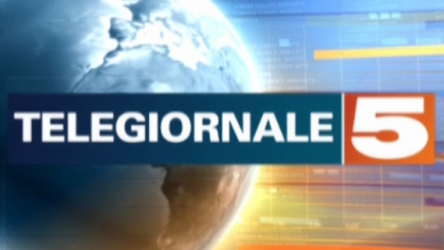 Il logo del Tg5 di Canale 5, in onda da 24 anni