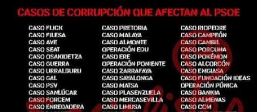 Los casos de corrupci&oacute;n del PSOE