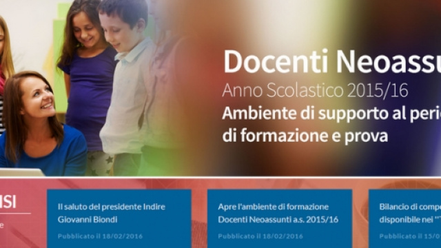 Attivit&agrave; su Indire 2016, formazione neoassunti