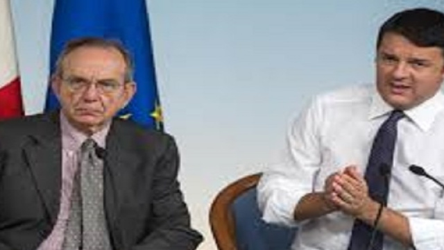 Matteo Renzi e Pier Carlo Padoan