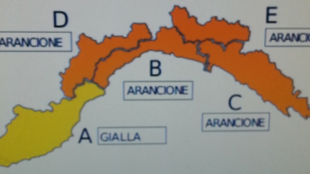 La suddivisione delle zone della Regione Liguria