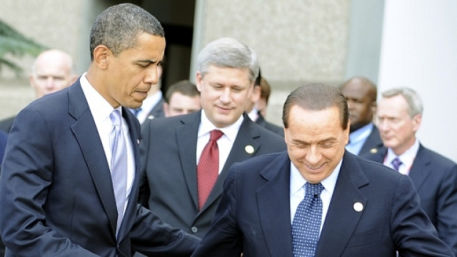 Berlusconi con il presidente americano Obama