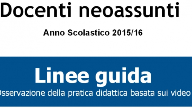 Indire, linee guida per la realizzazione dei video