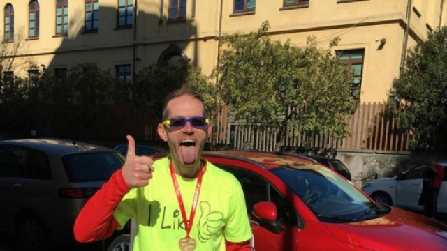 Leonardo Cenci felice alla Maratona di Terni