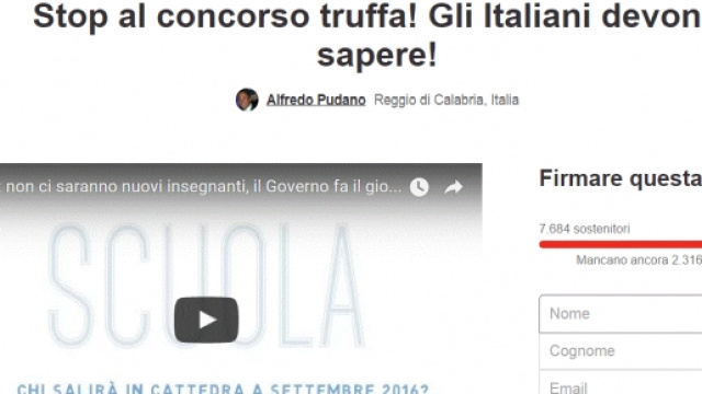 No al concorso scuola 2016: partita la petizione