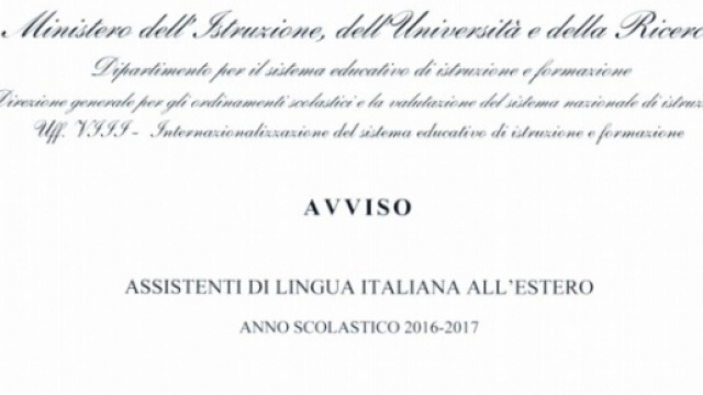 Nuovo bando per assistenti di italiano all'estero