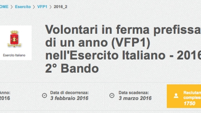 Bando di concorso dell&rsquo;Esercito 2016
