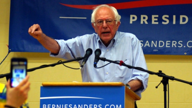Sanders in una tappa della campagna elettorale