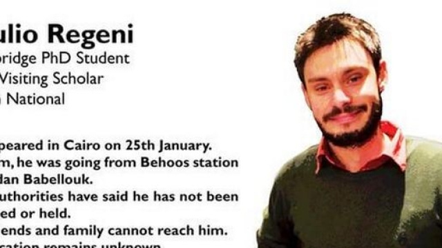 Manifesto per Giulio Regeni diffuso nei social