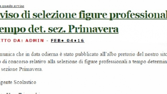 sezione primavera lavoro scuola materna