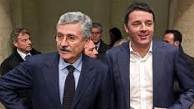 Matteo Renzi e Massimo D'Alema. Scontro nel PD