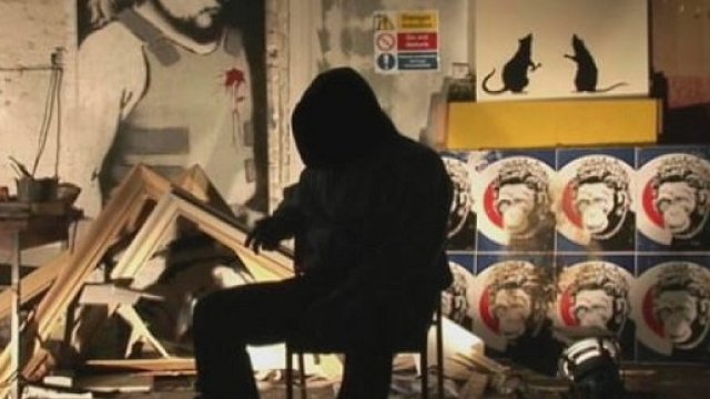 Un'installazione dell'artista di strada Banksy