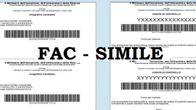 Concorso scola, anagrafica e codici di controllo