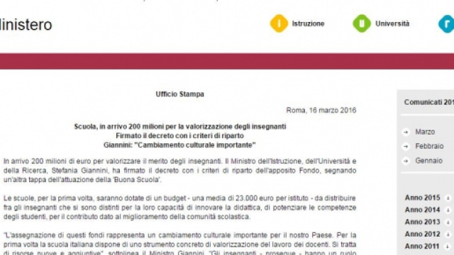 Bonus docenti meritevoli e ammontare