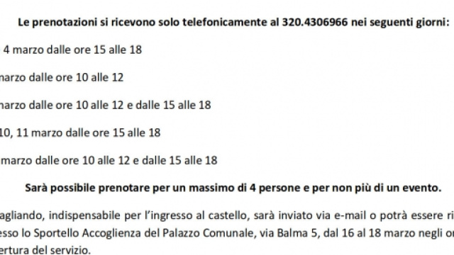 Un dettagli dal comunicato stampa.
