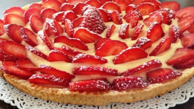 Crostata di fragole e crema al mascarpone