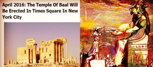 Templo Baal Shamin en Palmira y representaci&oacute;n de Baal.