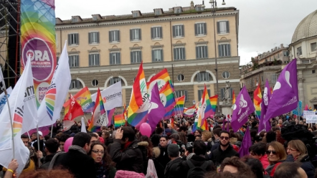 Piazza del Popolo all'inizio della manifestazione.