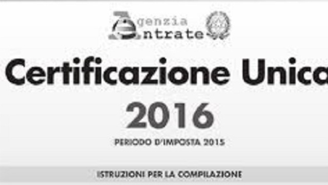 CU 2016: scadenza per l'invio entro il 7 marzo