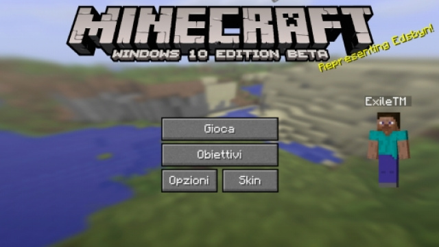 Schermata principale Minecraft PE to PC