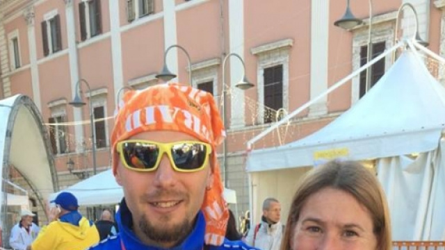 Massimiliano e Lorena in relax a fine gara