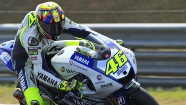 Valentino Rossi a bordo della Yamaha.