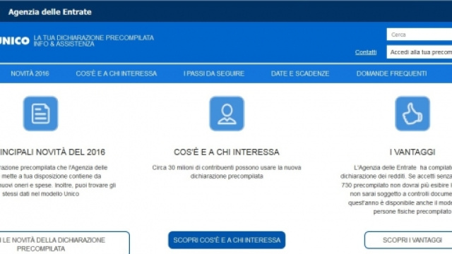 Il sito dedicato al 730 Precompilato