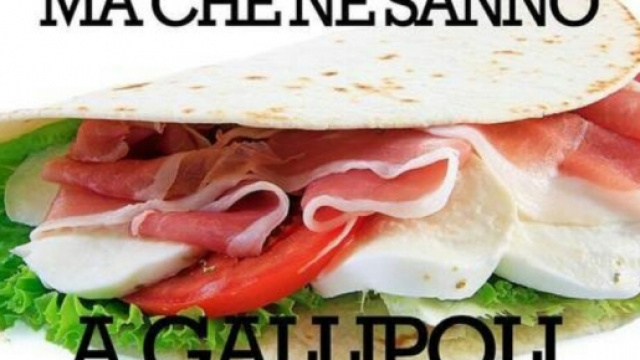 La piadina romagnola con lo sfott&ograve; a Gallipoli.