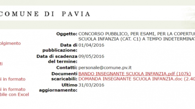 Concorso per 4 insegnanti scuola dell'infanzia