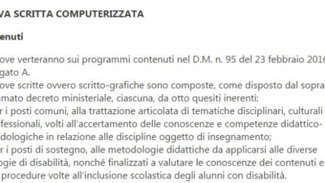 dettagli sulla prova scritta concorso docenti