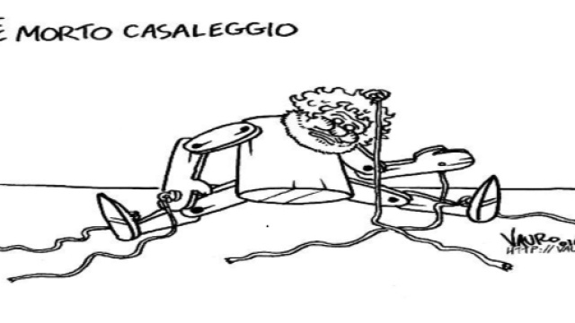 La vignetta di Vauro dopo la morte di Gianroberto Casaleggio