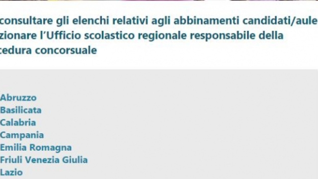 dove trovare gli abbinamenti candidati aule
