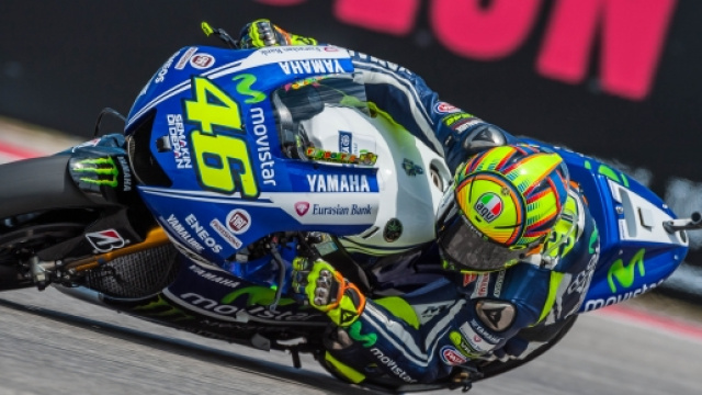 Valentino Rossi a bordo della Yamaha.